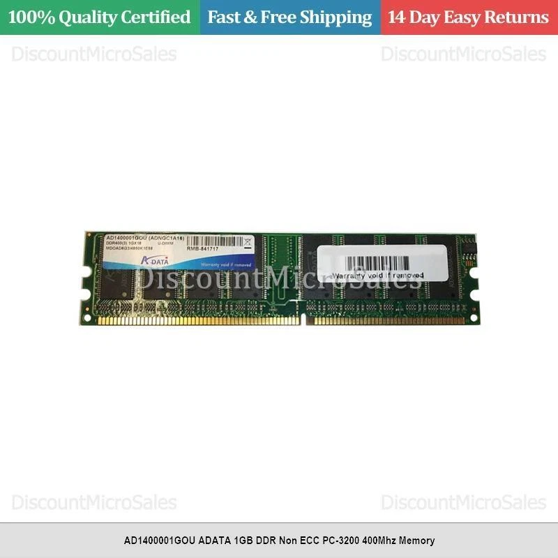 AD1400001GOU ADATA 1GB DDR Non ECC PC-3200 400Mhz Memory - Image 1 of 1