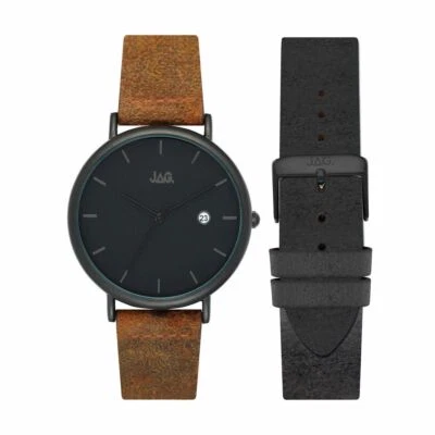 Jag Ryan Black Dial Brown Strap Mens Watch - image 1 of 3