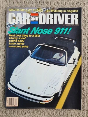 CAR and DRIVER Magazine Sept 1987 911 Turbo, Mustang, Bentley, DB4 Zagato - Image 1 of 4