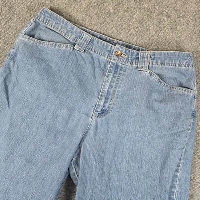 Pantalones de mezclilla cropped capris elásticos blancos para mujer talla 12 azul lavado Foto 1 de 4