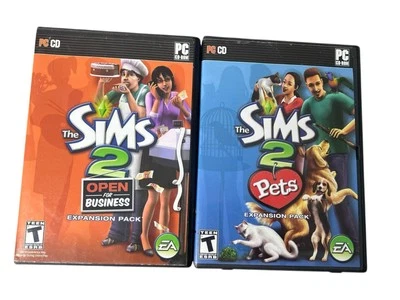 The Sims 2: Open For Business + Sims 2 Pets Expansions Bundle PC Untested - Image 1 of 4