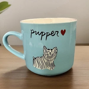 Taza de café Opalhouse azul cachorro 16 oz gres perro verde azulado divertido - Imagen 1 de 7