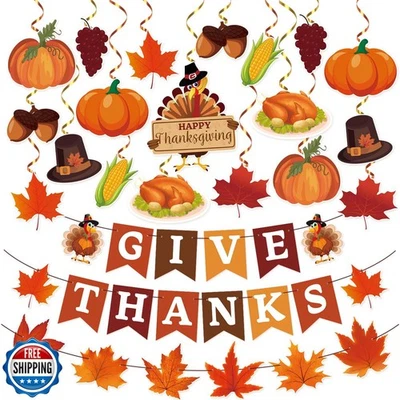 Thanksgiving Decorations, 42Pcs Thanksgiving Party Decorations Include GIVE T - Image 1 of 4