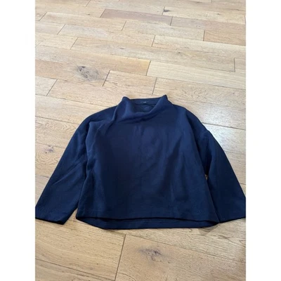 Pullover COS A-Line cuello embudo azul marino manga larga para mujer talla L Foto 1 de 4
