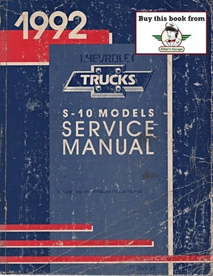 1992 Chevrolet S Series S-10 Pickup Blazer Serviço de Reparo Manual da Loja - Imagem 1 de 4