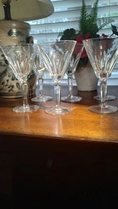 six waterford water goblets shelia pattern 7" tall - Picture 1 of 2