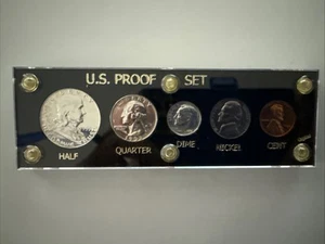 1953 U. S. MINT PROOF SET in Black Capital Holder 5 coins (3 are 90% silver) - Picture 1 of 2