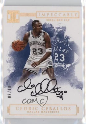2016 Panini Impeccable Indelible Ink Holo Gold /10 Cedric Ceballos #II-CC Auto - Image 1 of 2