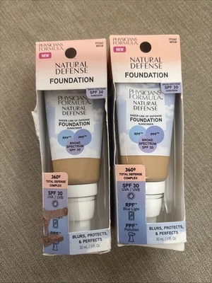 2 Physicians Formula Natural Defense Foundation Medium New In Box 2022 - Image 1 of 3