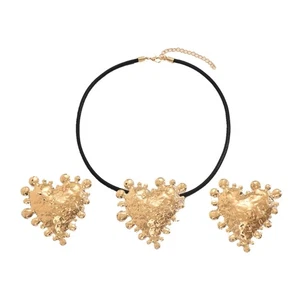 Eye Catching Asymmetric Earring Necklace Combo Comfortable Alloy Gift - Picture 1 of 8