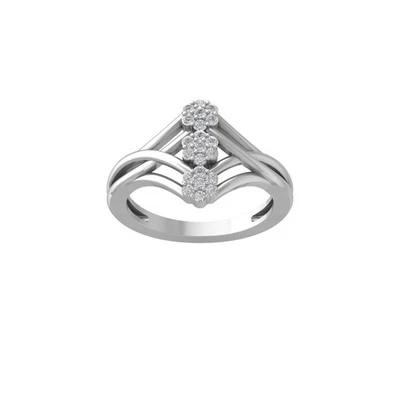 0.25Ct Lab Grown Diamond Composite & Cluster Ring Size 7 10K White Gold 2.81gm - Image 1 of 4