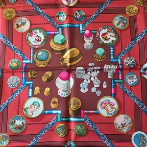 Hermès Carre 90 Seidentuch "Petite Main" rot verpackt Authentic Vintage Paris - Bild 1 von 24