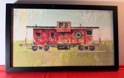 Baby & Child Restoration Hardware Train Car Art-Cabo 17" x 10" x 1" - Image 1 of 4
