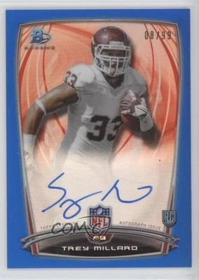 2014 Bowman Rookie Chrome Refractor Blue Border /99 Trey Millard #40 Auto RC - Image 1 of 2