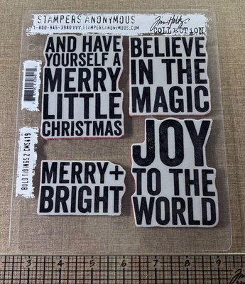 Conjunto de 2 selos Tim Holtz Bold Tidings - Imagem 1 de 2