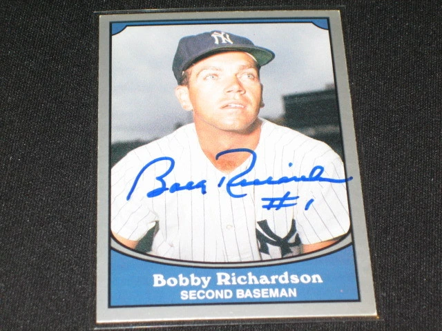 BOBBY RICHARDSON YANKEES PACIFIC LEGENDS SIGNED AUTOGRAPH VINTAGE BASEBALL CARD - Image 1 of 1