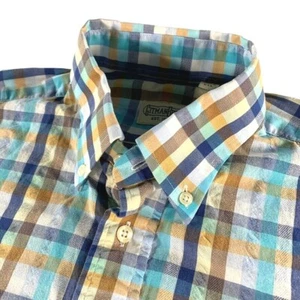 Gitman Bros Men’s L/S Button Shirt Blue/Tan/Yellow Plaid Check USA • Medium - Picture 1 of 8