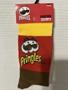 Colorful & Fun Pringles Chips Print Crew Socks Unisex - Picture 1 of 2