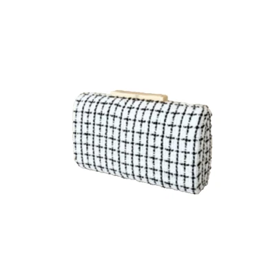 White And Black Tweed Women’s Clutch - Image 1 of 2