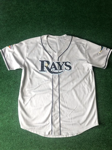 Tampa Bay Devil Ray Jersey XXL Gray 2008 World Series Evan Longoria #3 Majestic Cover