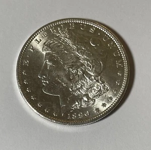 1890-S morgan dollar (#16813) BU+ Scruffy obv.  Gem rev.  very lustrous. - Picture 1 of 2