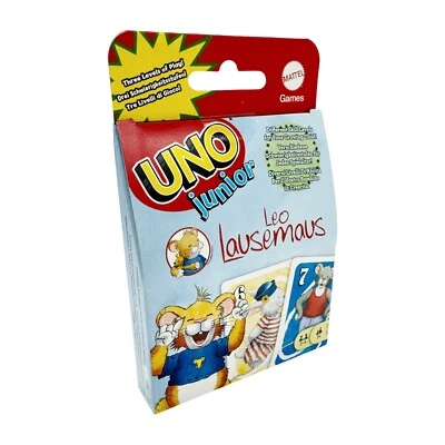 UNO JUNIOR LEO LAUSEMAUS MATTEL KARTENSPIEL 9X14CM GESELSCHAFTSSPIEL - NEU OVP