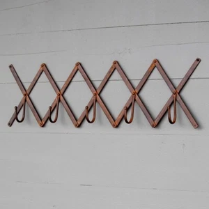 Rustic Iron Bunkhouse Scissor Multi Hook Rack Towel Coat Hat - Picture 1 of 3