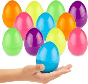 PREXTEX 3.5” Unfilled Easter Eggs, 12 pcs - Empty Plastic Eggs Fillable with - Picture 1 of 6