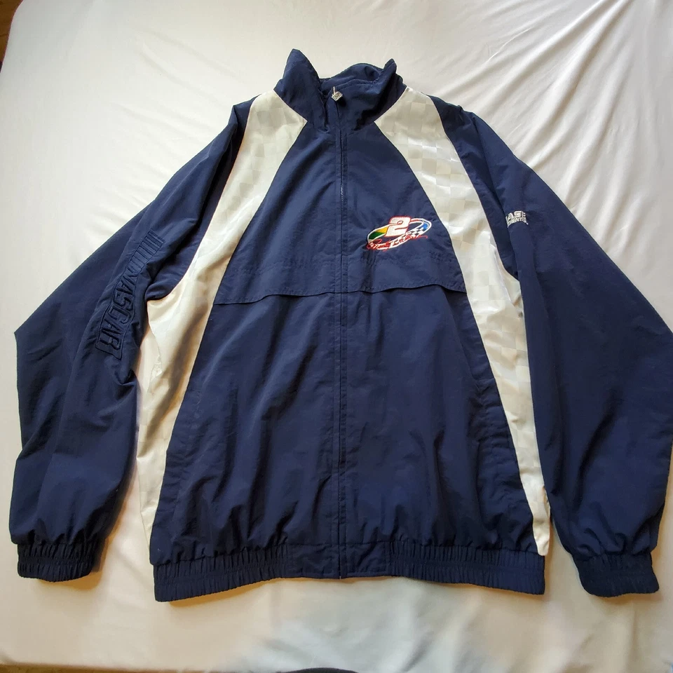 Chase Authentics Jacker #2 Nascar Cremallera Completa Azul Y Blanco Oxidado Wallace 24Wx28L Foto 1 de 4