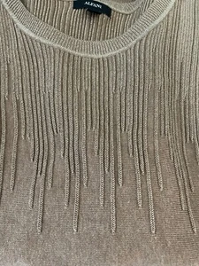 Alfani Damen Pullover Pulli mit belüftetem Saum, hellbraun/braun, XLarge - Bild 1 von 5
