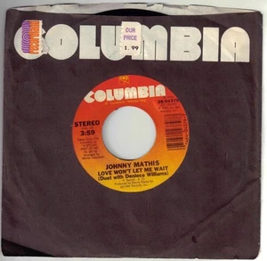 MATHIS, Johnny; & Deniece Williams (Love Won't Let Me Wait) Columbia 38-04379 - Picture 1 of 1