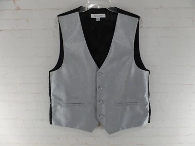 Colete masculino com botões tamanho M cinza preto metálico prata - Imagem 1 de 4