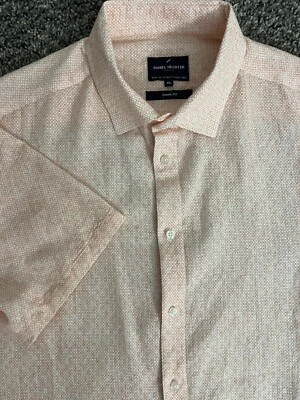 Camisa Daniel Hechter Paris Para Hombre Avery Punto Rosa XL Manga Corta Foto 1 de 4