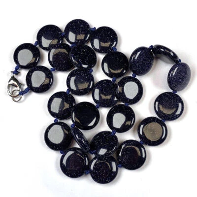 16mm Coin Quartz/Tiger's eye/Topaz/Agate/Crystal Gems Beads Knot Necklace 18" - Image 1 of 4