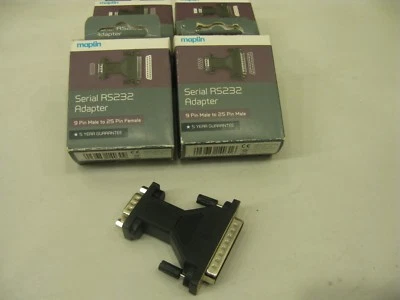 4x NEW Maplin 9 Pin Male - 25 Pin Female Serial RS232 Adapter Job Lot UK #VID104 - Image 1 of 4