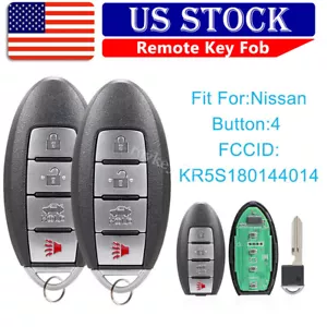 2 For 2016 2017 2018 Nissan Altima Maxima 4btn Keyless Smart Remote Car Key Fob - Picture 1 of 11
