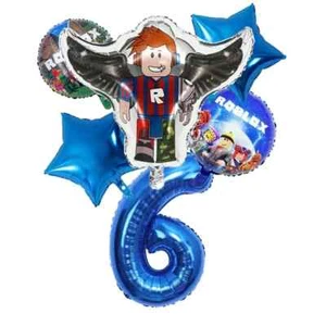 Roblox Balloon 6pcs Set with 6 Number Blue For Birthday Party Decoration - Picture 1 of 2