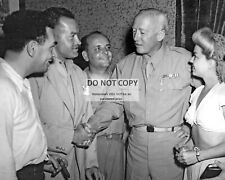 BOB HOPE SHAKES HANDS WITH GENERAL GEORGE S. PATTON - 8X10 PHOTO (DA-236)