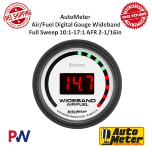 Medidor digital de relación aire/combustible AutoMeter Phantom banda ancha 2-1/16", 10:1-17:1 AFR - Imagen 1 de 10