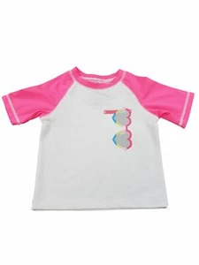 Infant Girl White Pink Heart Sunglasses Girls Rash Guard Swim Shirt Suit 18m - Picture 1 of 1
