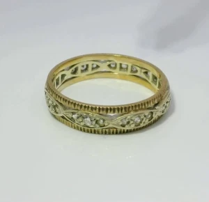 9ct Yellow Gold Eternity Ring Spinel Stones Gold Hallmarked Ring Size N - Picture 1 of 9
