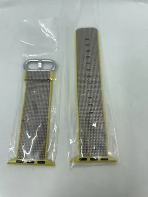 NUEVO Correa Original Apple Watch 38mm40mm 41mm Tejido Nylon Amarillo/Gris Claro Foto 1 de 4