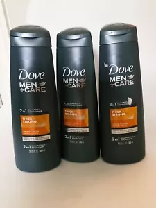 Dove Men+Care 2 in 1 Shampoo + Conditioner, Thick and Strong 12 oz Lot Of 3 - Picture 1 of 3