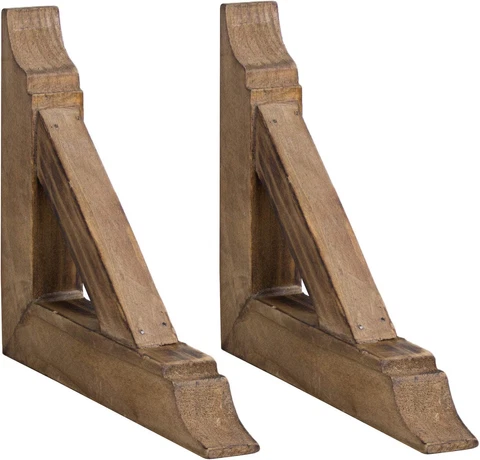Wooden Corbels Shelf Brackets Vintage Farmhouse Decor Set Cover