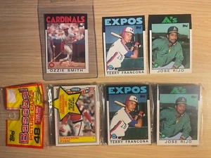 1986 Topps rack pack terry francona hand error OT Ozzie Smith OB + 374 + 730 NM+ - Picture 1 of 2