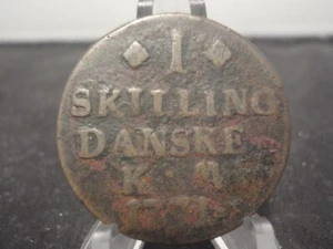 Kristian VII King of Denmark and Norway 1771  1 Skilling Danske - Picture 1 of 3