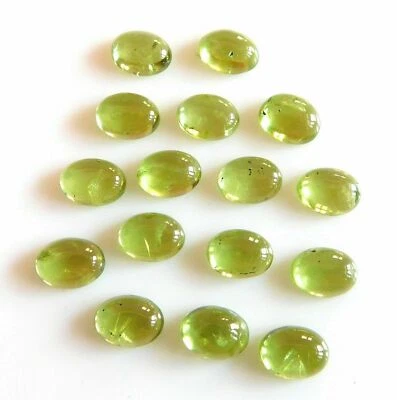 6x8 MM Natürlich Peridot Oval Cab Menge Lose Edelstein für Schmuck Machen P-2640 - Bild 1 von 3