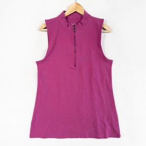 Torrid Tanktop 2X rosa lila Baumwolle Elasthan ärmellos 1/4 Reißverschluss Stehkragen - Bild 1 von 7