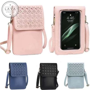 Women Touch Screen RFID Crossbody Cell Phone Purse Wallet Key Pouch Shoulder Bag - Picture 1 of 16