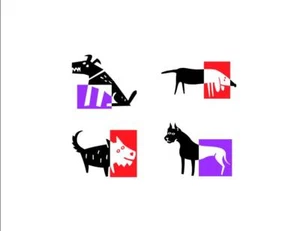 Abstract Dogs Custom Notecards ~ 5-Pack (Blank) by Gifted Pet Creations - Picture 1 of 5